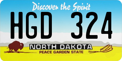 ND license plate HGD324