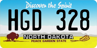 ND license plate HGD328
