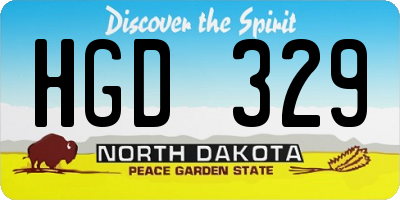 ND license plate HGD329
