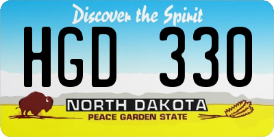 ND license plate HGD330