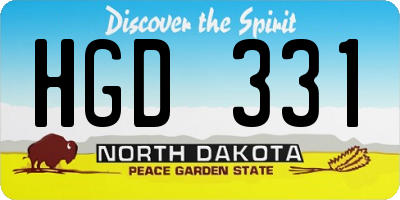 ND license plate HGD331