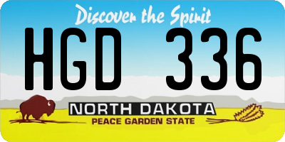 ND license plate HGD336