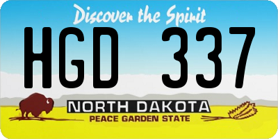 ND license plate HGD337