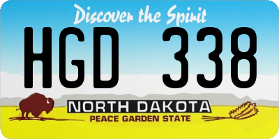 ND license plate HGD338