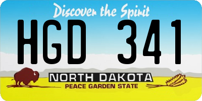 ND license plate HGD341