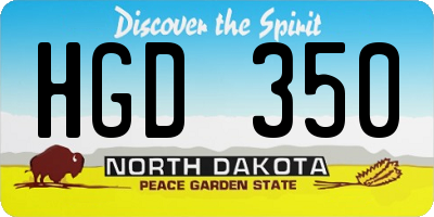 ND license plate HGD350