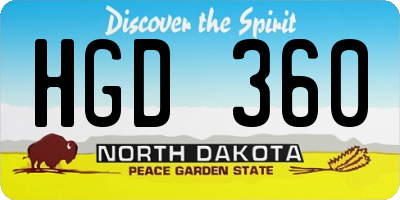 ND license plate HGD360