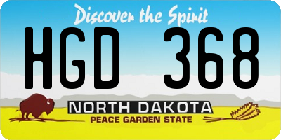 ND license plate HGD368