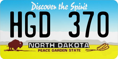 ND license plate HGD370