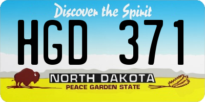 ND license plate HGD371