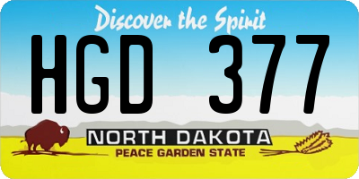 ND license plate HGD377