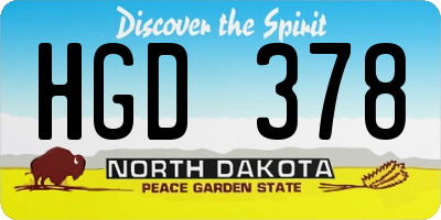 ND license plate HGD378