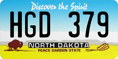 ND license plate HGD379