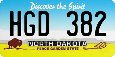 ND license plate HGD382