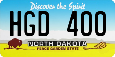 ND license plate HGD400