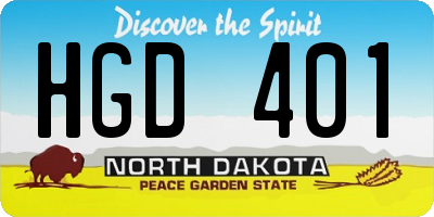 ND license plate HGD401