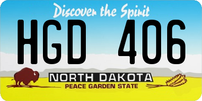 ND license plate HGD406
