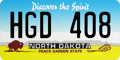 ND license plate HGD408