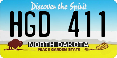 ND license plate HGD411