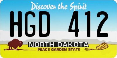 ND license plate HGD412