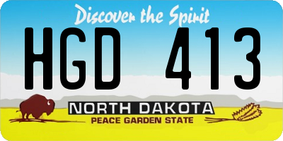 ND license plate HGD413