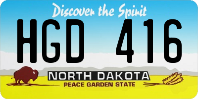 ND license plate HGD416