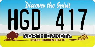 ND license plate HGD417