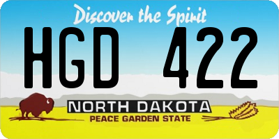 ND license plate HGD422