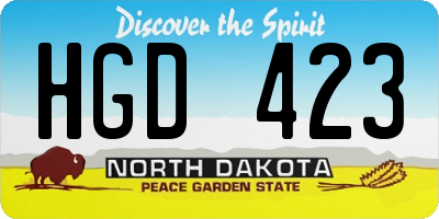 ND license plate HGD423
