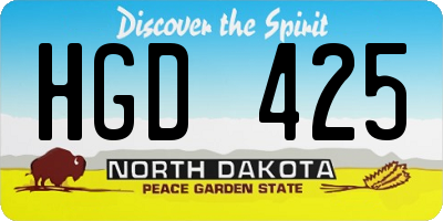 ND license plate HGD425