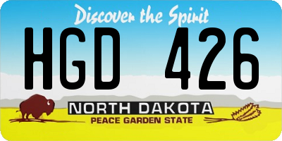 ND license plate HGD426