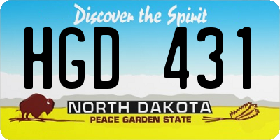 ND license plate HGD431