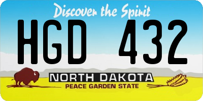 ND license plate HGD432