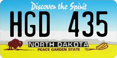 ND license plate HGD435