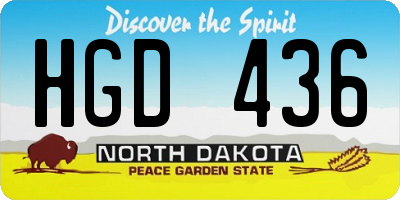 ND license plate HGD436