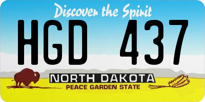 ND license plate HGD437