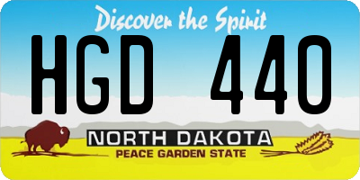ND license plate HGD440
