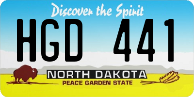 ND license plate HGD441