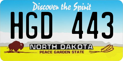 ND license plate HGD443