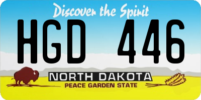 ND license plate HGD446