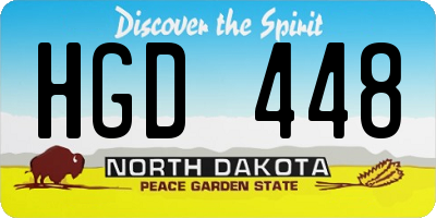 ND license plate HGD448
