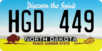 ND license plate HGD449