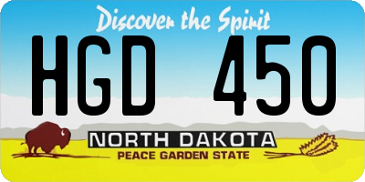 ND license plate HGD450