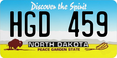 ND license plate HGD459