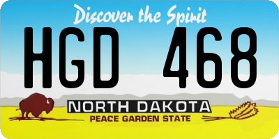 ND license plate HGD468