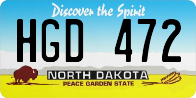 ND license plate HGD472