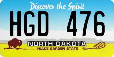 ND license plate HGD476