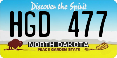 ND license plate HGD477