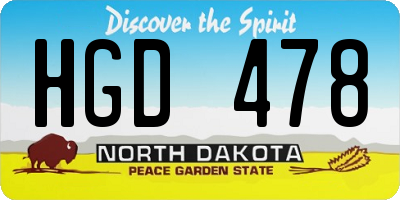 ND license plate HGD478