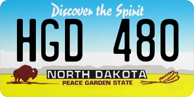 ND license plate HGD480
